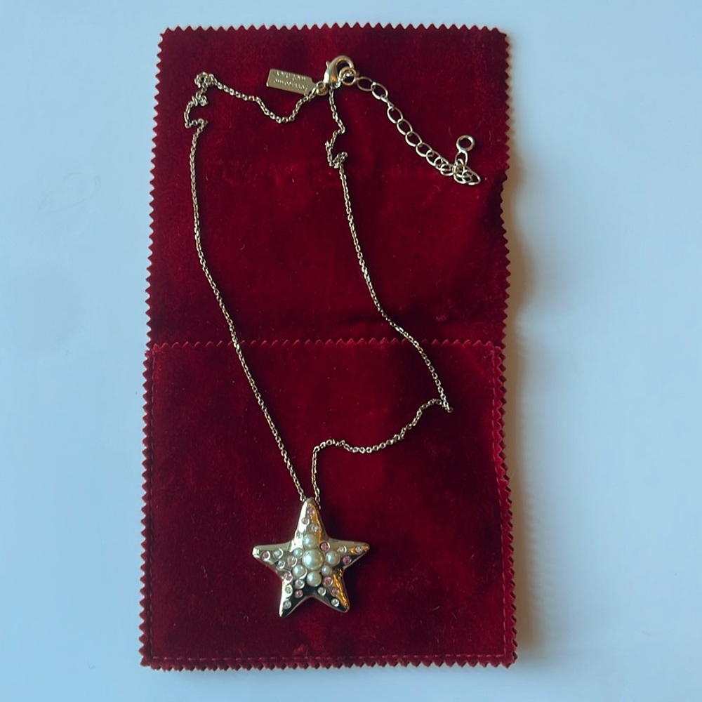 Salvatore Ferragamo Star Necklace With Jewels Silver NWOT